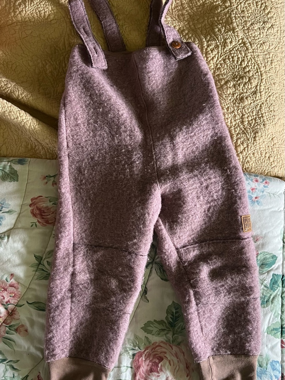 Kids Lavender Wool Blend Overalls